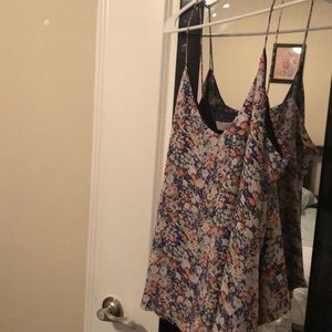 Flowy Flower Skinny Strap tank top